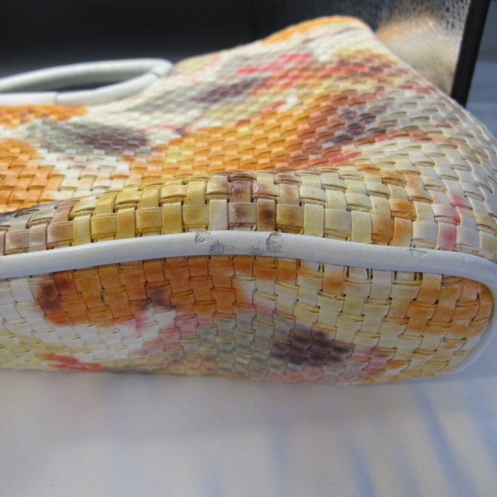 Vintage Maurizio Taiuti tote with floral design on woven leather - Picture 8 of 16
